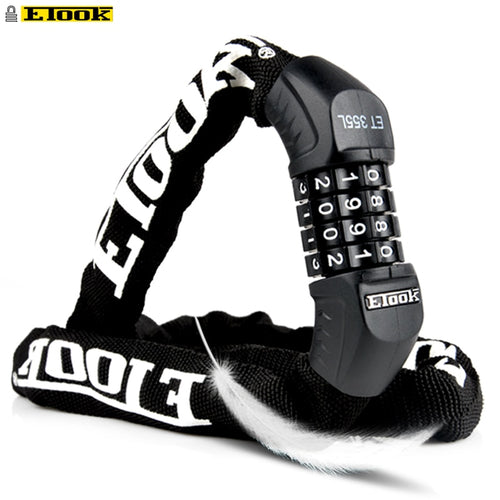 Bicycle Chain Lock Four-Digit Combination Lock Anti-Theft Outdoor Cycling MTB Road Bike Theft Protection - casselheart
