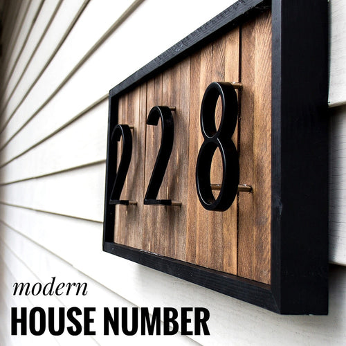 125mm, 5inch Floating House Number Letters Big Modern Door Numbers - casselheart