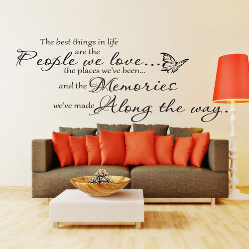The Best Things In Life Wall Sticker Quote Home Decor Living Room Bedroom - casselheart