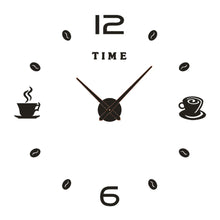 Load image into Gallery viewer, Coffee Themed DIY Frameless Giant Wall Clock Modern Design ASSORTED - casselheart
