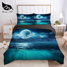 Load image into Gallery viewer, Dream  Night view of the sea moonlight Art Bedding Home Textiles Set King Queen Bedclothes Duvet Cover Bedding Set
